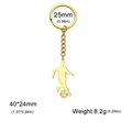 Porte-clés silhouette footballeur doré en acier inoxydable avec dimensions - Style 3 Or