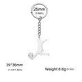 Porte-clés en acier inoxydable poli avec un pendentif dynamique de joueur de football - Style 4-Couleur Acier