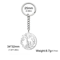 Porte-clés arbre de vie argenté avec pendentif mère et enfants et dimensions - Style Silhouette Adulte et Deux Enfants (Style 3) / Argent