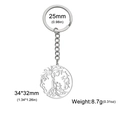 Porte-clés en acier inoxydable argenté avec arbre de vie et pendentif mère enfant - Style Silhouette Mère et Enfant Étreinte (Style 4) / Argent