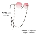 Cadena de gafas de acero con corazones negros y gafas de sol con degradado rosa - Cadena Corazón - Color Acero