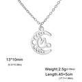 Collier croissant de lune Capricorne en acier inoxydable argenté avec dimensions - Capricorne - Acier