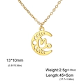 Collier Capricorne en acier inoxydable doré avec pendentif croissant de lune évidé - Capricorne - Or