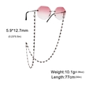 Pink gradient sunglasses with butterfly stainless steel chain necklace 77cm long - Black Butterfly Chain - Steel Color