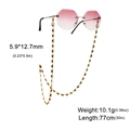 Golden sunglasses chain with tiny butterfly links and non-slip rubber loops, 77cm long - Black Butterfly Chain - Gold