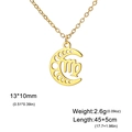 Collier Vierge en acier inoxydable doré avec pendentif croissant de lune ajouré - Vierge - Or