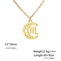 Collier doré avec pendentif croissant de lune et signe Scorpion en acier inoxydable - Scorpion - Or