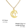 Collier Bélier avec pendentif croissant de lune doré et chaîne en acier inoxydable - Bélier - Or
