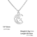 Collier en acier inoxydable poli argenté avec lune creuse et pendentif signe Sagittaire - Sagittaire - Acier