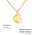 Collier signe Balance doré avec pendentif croissant de lune évidé en acier inoxydable - Balance - Or