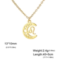 Collier en acier inoxydable doré avec pendentif croissant de lune signe Lion - Lion - Or