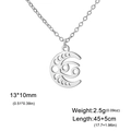 Collier en acier inoxydable argenté avec croissant de lune et pendentif Cancer - Cancer - Acier