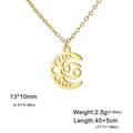 Collier en acier inoxydable doré avec croissant de lune et signe du Cancer - Cancer - Or