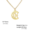 Collier pendentif lune signe Poissons plaqué or en acier inoxydable durable - Poissons - Or