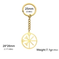 Llavero de acero inoxidable dorado con colgante geométrico y anillo de 25mm - Dorado