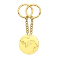 Matching lion couple keychain in gold stainless steel for couples and friendship gift - Lion And Lioness Set / Gold