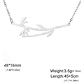 Silver finish bamboo pendant necklace in 304 stainless steel with specific dimensions - Steel