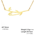 Gold plated stainless steel bamboo joint pendant necklace for men and women - Gold