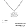 Collana con pendente a loto in acciaio inossidabile argento, 10x15mm con catena da 45cm - Loto / Argento