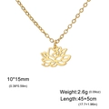 Collana con ciondolo a fiore di loto dorato in acciaio inossidabile con catena a croce - Loto / Oro