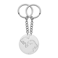 Matching silver stainless steel lion couple puzzle keychains for lovers or friends - Lion And Lioness Set / Steel