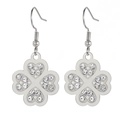Boucles d'oreilles trèfle argenté avec feuilles en cœur et strass étincelants - Style Trèfle Composite en Coeur (Style 2) / Acier