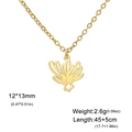 Goldene Geburtsblumen-Halskette mit detaillierten Maßangaben und Gewicht auf weißem Grund - Geißblatt / Gold