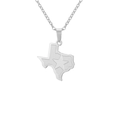 Silver stainless steel Texas map pendant necklace with star detail and thin chain - Steel