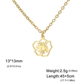 Goldene Geburtsblumen-Halskette mit Anhänger, Größenangaben und hohlem Design - Weißdorn / Gold