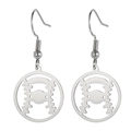 Polished silver baseball earrings with hollowed-out sports pattern in stainless steel - Baseball-Silver