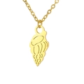 Minimalist gold titanium steel necklace with a hollow conch shell pendant for women - Gold