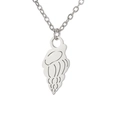 Minimalist silver stainless steel jellyfish pendant necklace with polished spiral detail - Steel