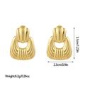Boucles d'oreilles pendantes dorées en forme d'éventail en acier titane de luxe - Style de Rayures en Éventail (ES110472) / Or
