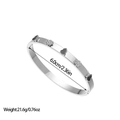 Detailed view of sunflower stainless steel bangle showing 6.0cm diameter and weight spec - Silver Black