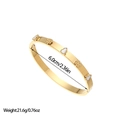 Detailed view of 18K gold plated stainless steel bangle with dimensions and weight data - Gold White