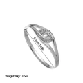 Detail view of silver stainless steel bracelet showing 6.2cm inner diameter and 30g weight - Infinite Knot Style (SZ110108) / Steel