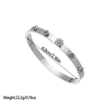Detail view of silver floral bangle showing internal diameter 6.0cm and weight 22.2g - Rose And Daisy Flowers Style (SZ395) / Silver