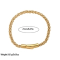 21cm golden stainless steel wheat link bracelet for men and women with cylinder clasp - Golden Wheat Chain (SL110067) / Gold