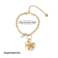 18K gold-plated stainless steel shell and starfish charm bracelet with white pearl detail - Starfish Style (SL110099)