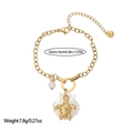 Detail of 18K gold-plated stainless steel bracelet with sea turtle and shell charms - Sea Turtle Style (SL110101)