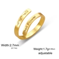 Anillo ajustable de acero inoxidable dorado con motivos botánicos de campanillas grabados - Estilo Campanilla / Dorado