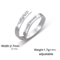 Anello regolabile in acciaio inossidabile argento con incisione floreale Knapp Weed da 2,7mm - Stile Centaurea / Argento