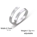 Anello regolabile in acciaio inossidabile argento con motivo floreale a cardo inciso - Stile Cardo / Argento