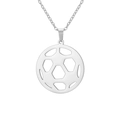 Collier avec pendentif football en acier inoxydable argenté et motif ajouré - Ballon de football américain / Acier / Chaîne câble