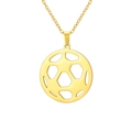 Collier avec pendentif ballon de football doré en acier inoxydable et design géométrique - Ballon de football américain / Or / Chaîne câble