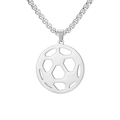 Collier avec pendentif ballon de football en acier inoxydable poli au design creux - Ballon de football américain / Acier / Chaîne boîte