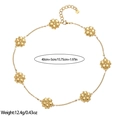 18k gold plated stainless steel necklace with hollow flower charms, 40cm plus 5cm length - Seven Petal Flowers Style (XL110151)