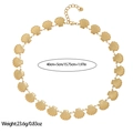 Detailed view of gold scallop shell necklace with 18k plating and 40cm plus 5cm sizing - Scallop Stripe Link Style (XL110150)