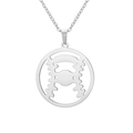 Collier avec pendentif baseball en acier inoxydable argenté et design découpé - Baseball / Acier / Chaîne câble