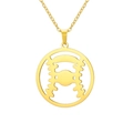 Collier avec pendentif baseball doré en acier inoxydable et design évidé rond - Baseball / Or / Chaîne câble